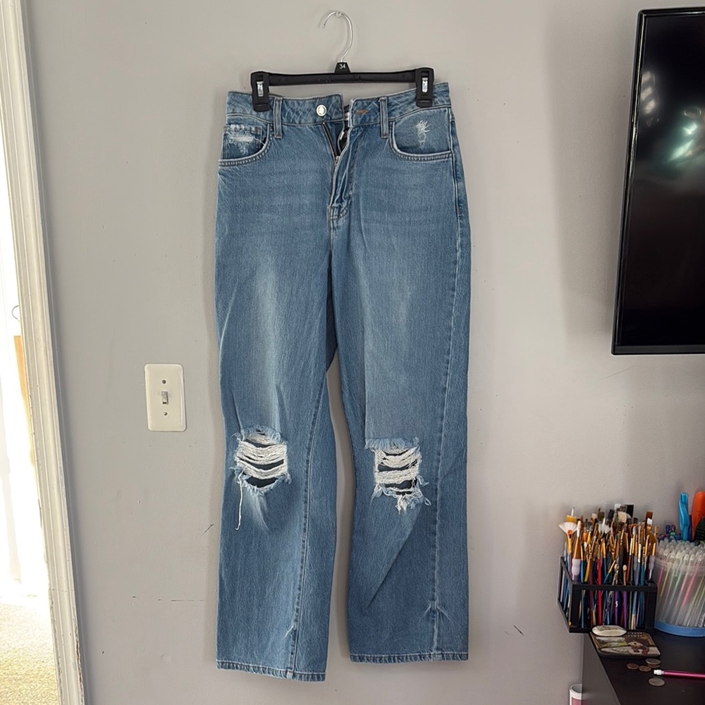 Women's Blue Distressed Jeans